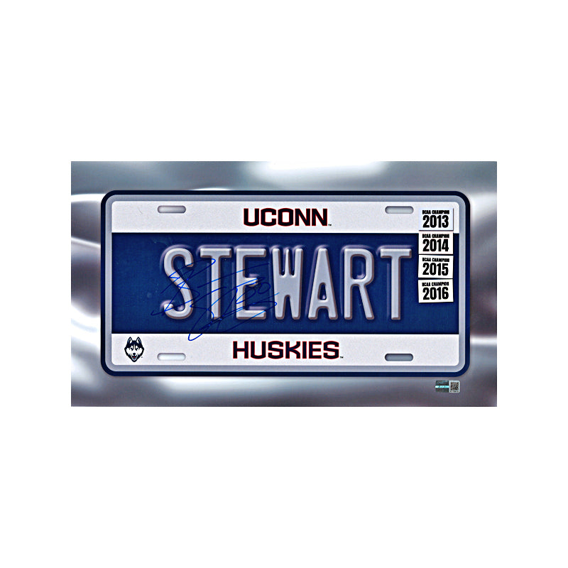 Breanna Stewart UConn Autographed Huskies License Plate 8x14 Photo (CX Auth)