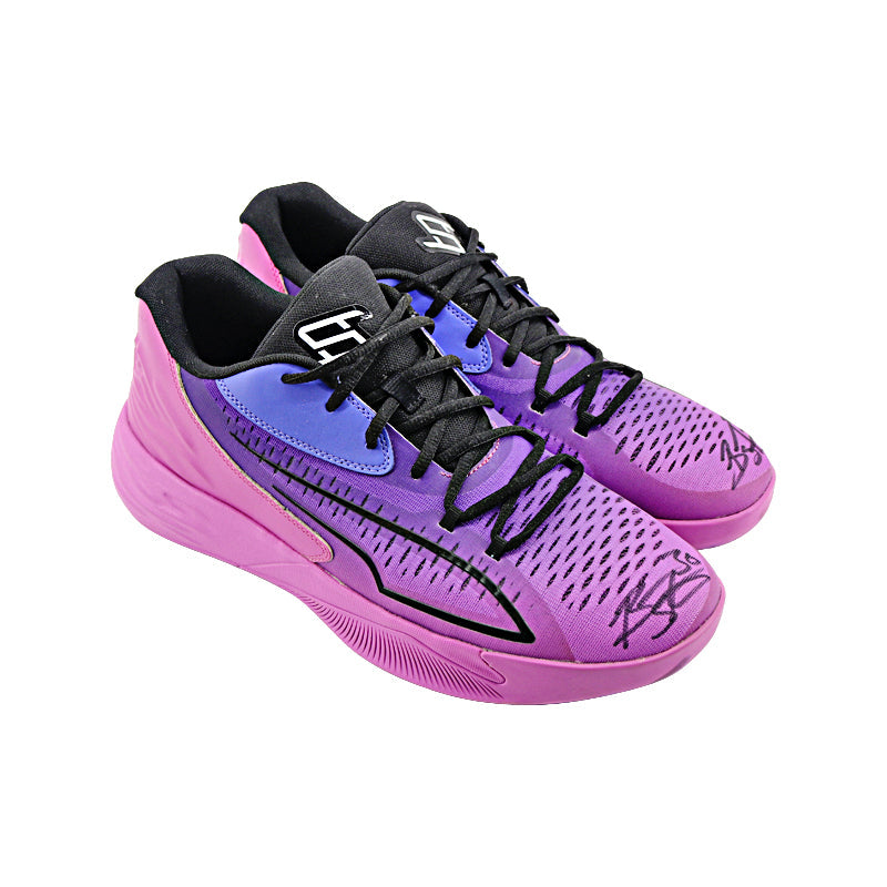 Breanna Stewart New York Liberty Autographed 2022-23 Turkish League Season Game Worn Pair of Size 13.5 Puma Purple/Pink Athlete Exclusive Sneakers