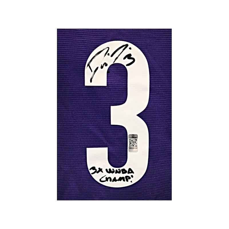 Diana Taurasi Phoenix Mercury Autographed and Insc. "3x WNBA Champ!" Purple Jersey Size L