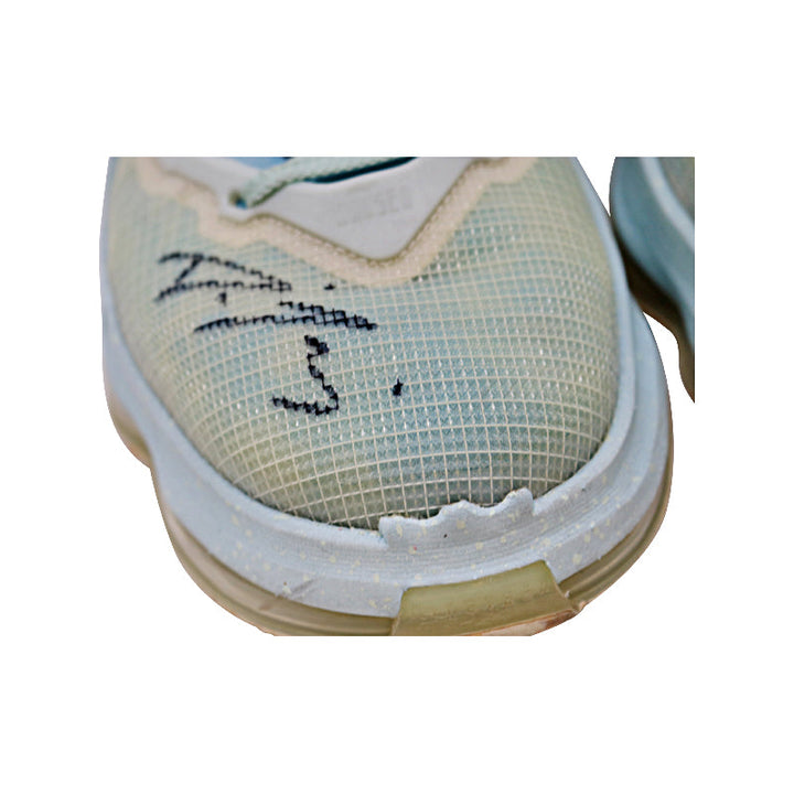 Diana Taurasi Phoenix Mercury Autographed 7/22/2022 Game Worn Pair of Nike Glacier Blue Lebron 19 Sneakers (Taurasi LOA)