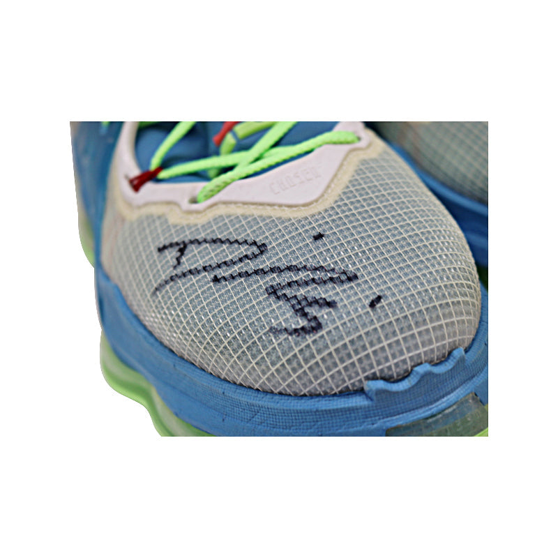 Diana Taurasi Phoenix Mercury Autographed 6/29/2022 Game Worn Pair of Nike Blue/Green Lebron 19 Sneakers (Taurasi LOA)