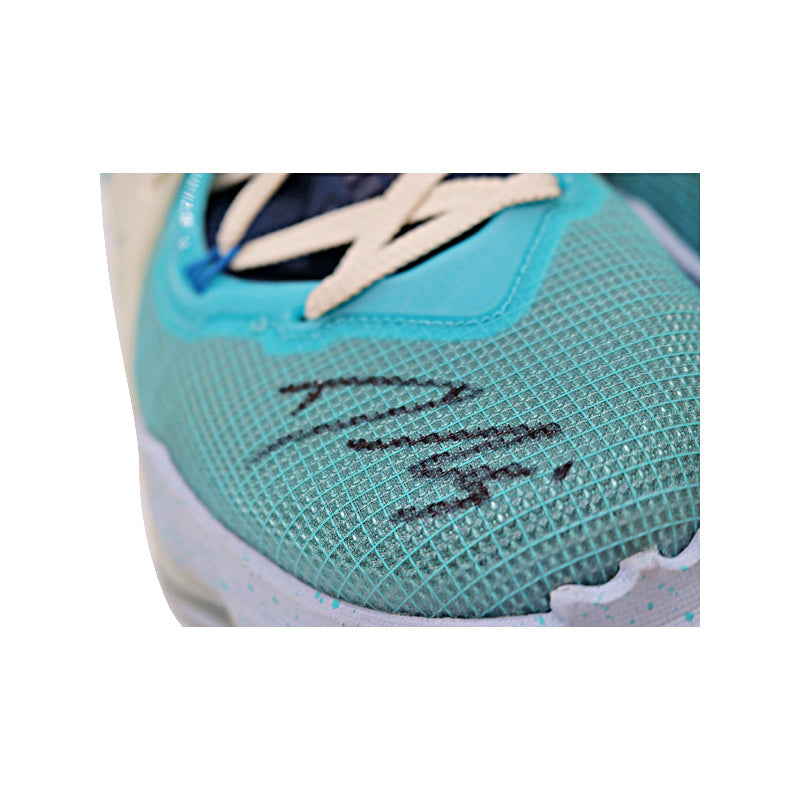 Diana Taurasi Phoenix Mercury Autographed 5/19/2022 Game Worn Pair of Nike Polarized Blue Lebron 19 Sneakers (Taurasi LOA)