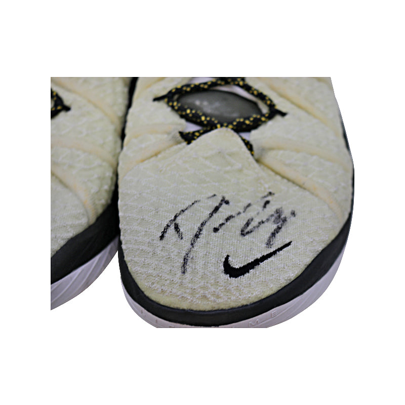 Diana Taurasi Phoenix Mercury Autographed 2021 Season Game Worn Pair of Nike White/Black Lebron 18 Sneakers (Taurasi LOA)