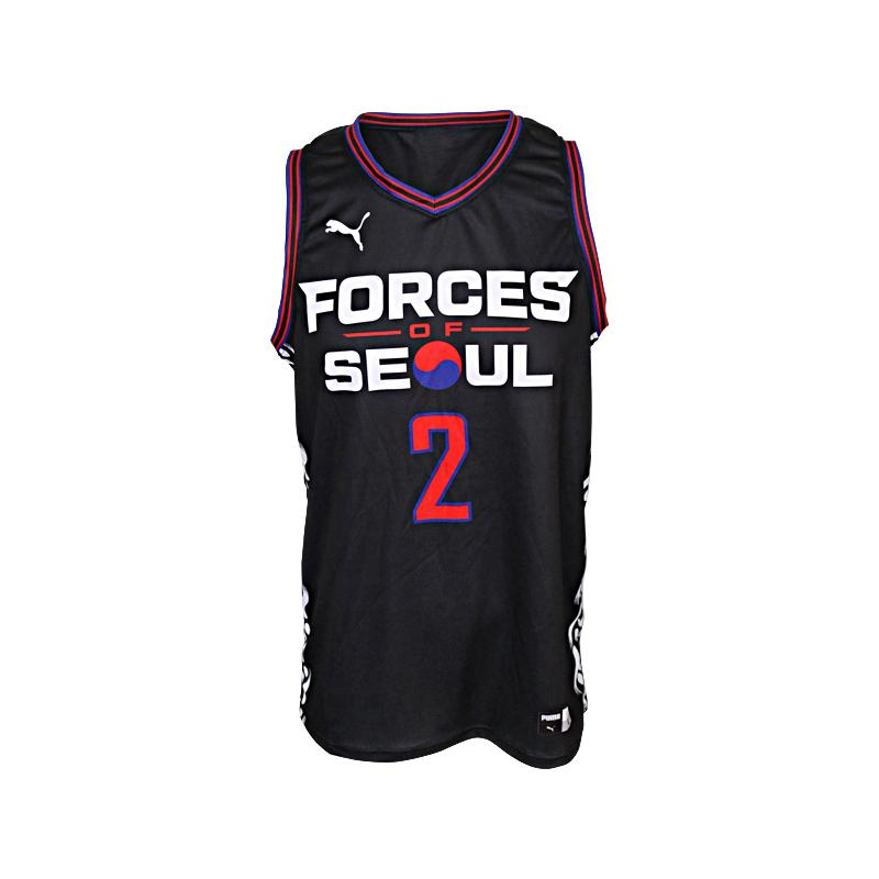 Forces of Seoul TBT Team Issued #2 Bassett Black Jersey (Size L)