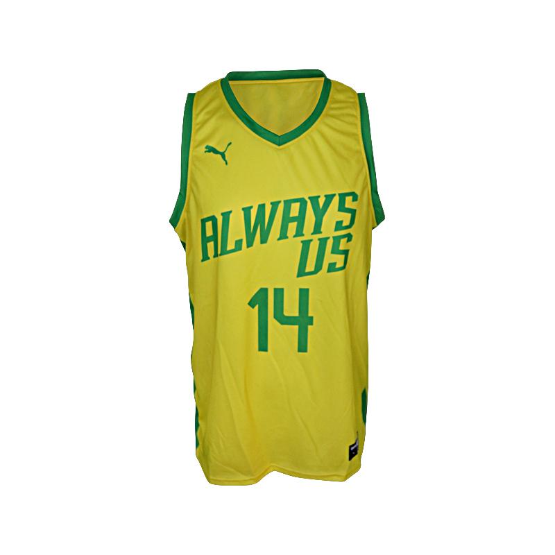 Always Us TBT Team Issued Yellow/Green #14 Moser Jersey (Size XL)