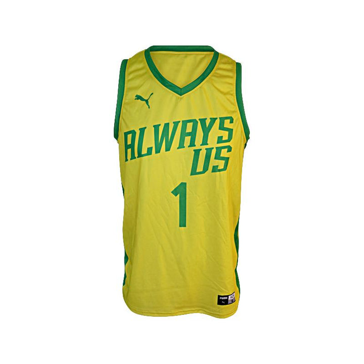 Always Us TBT Team Issued Yellow/Green #1 Abdul-Bassit Jersey (Size L)