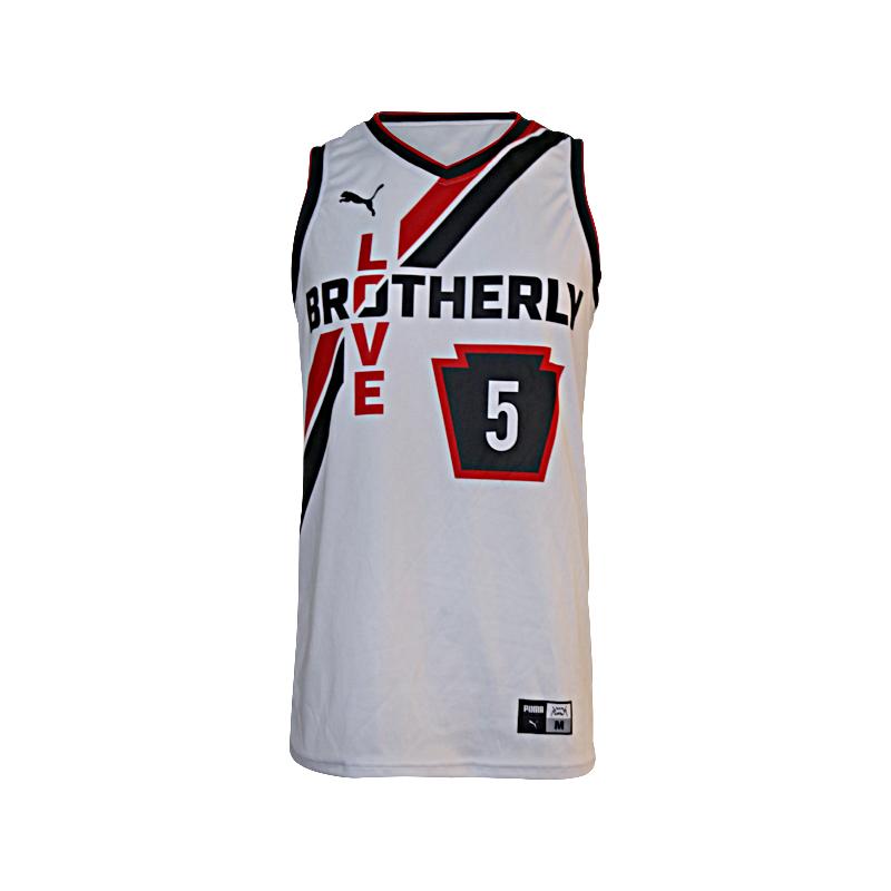 Brotherly Love TBT Team Issued White/Red/Black #5 Sh. Givens (Size M)