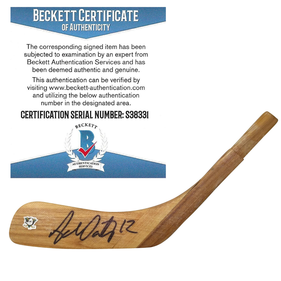 Adam Oates Signed Anaheim Ducks Ice Hockey Stick Blade Beckett BAS Proof Autographed