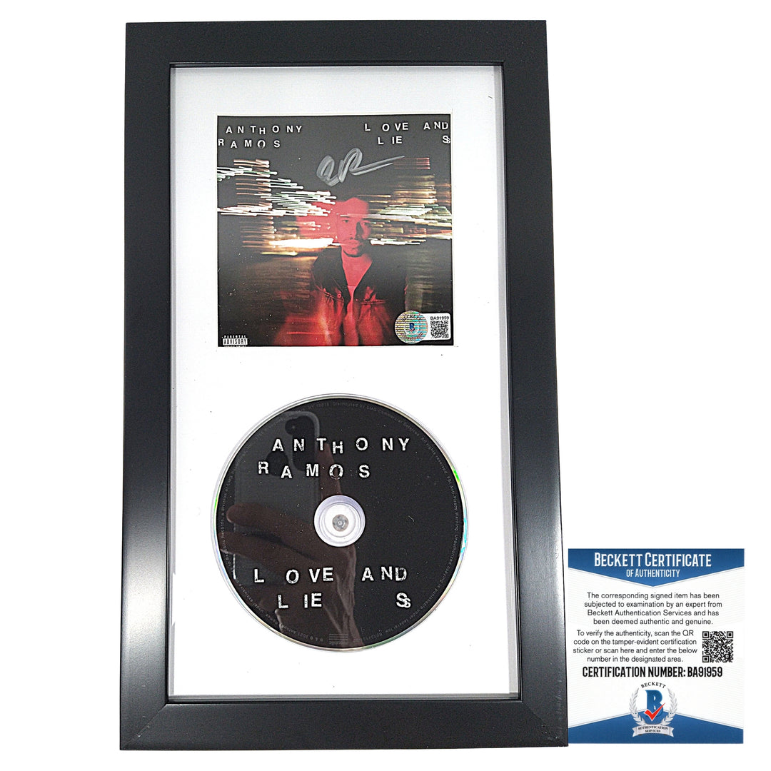 Anthony Ramos Autographed Framed Love and Lies CD Cover Beckett BAS Signed Hamilton In The Heights