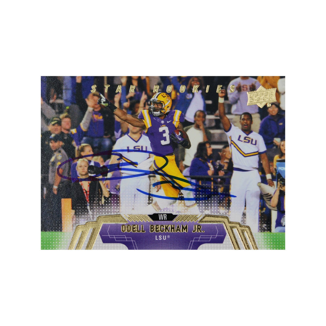 Odell Beckham Jr. Autographed LSU Star Rookies 2014 UD Trading Card (JSA Authentication)