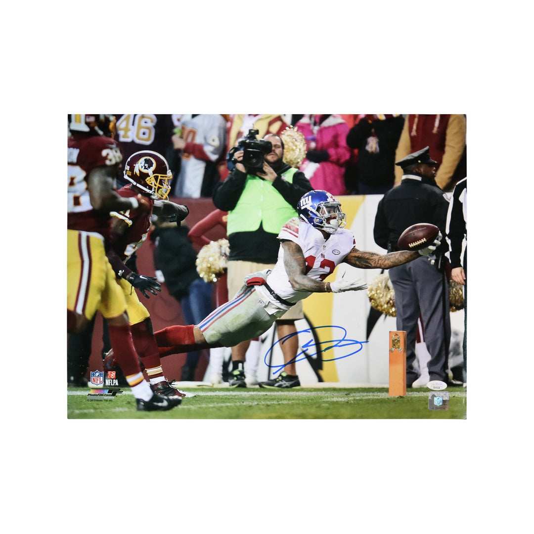 Odell Beckham Jr. New York Giants Autographed One Handed Catch vs. Redskins on 11/29/15 16x20 Photograph - (JSA Authenticated)