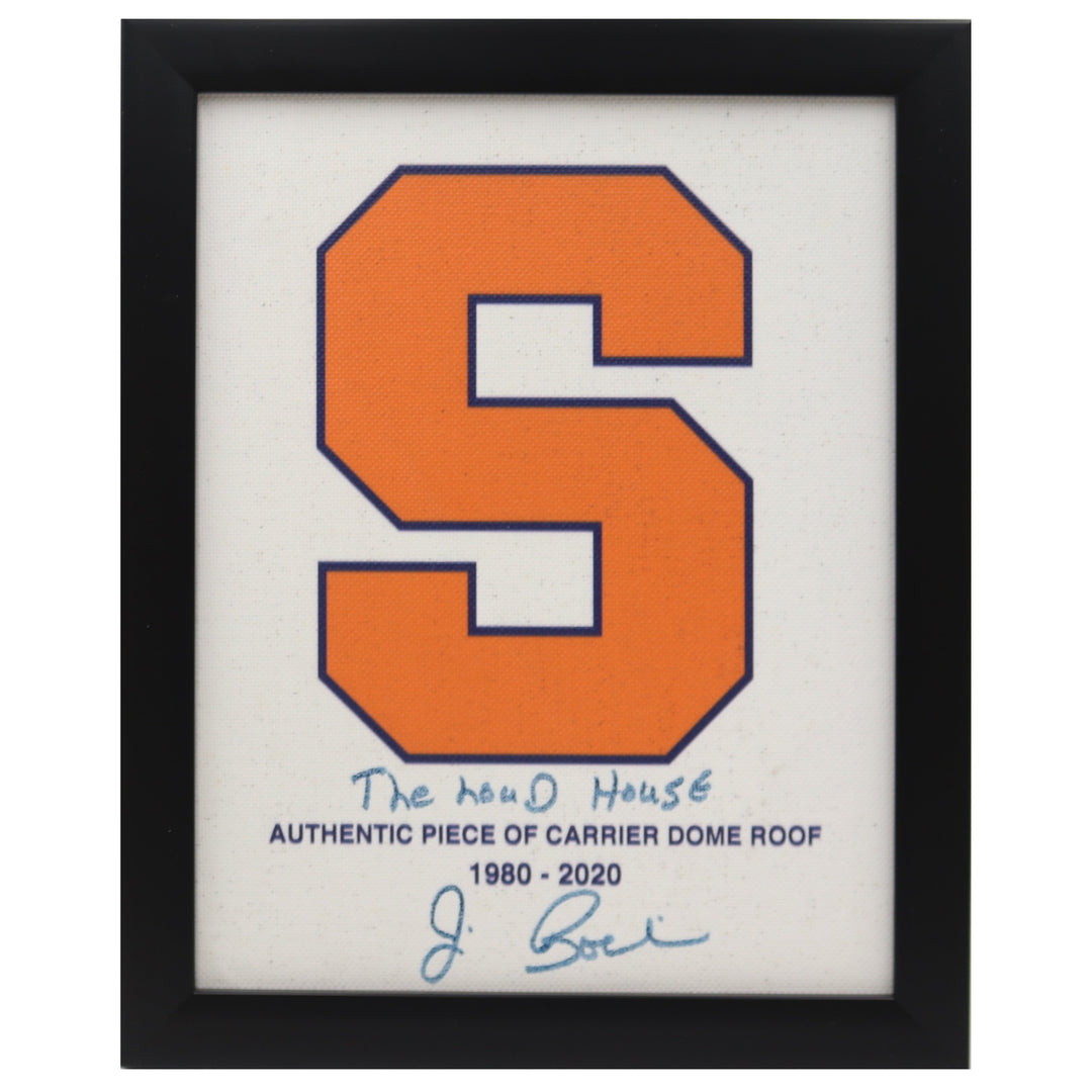 Jim Boeheim Autographed Syracuse University Authentic 11x14 Framed Piece of  Dome Roof with Orange S Imprinted and "The Loud House" Inscription (CX Auth)