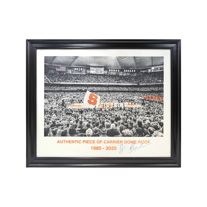 Jim Boeheim Syracuse University Autographed and Framed 16x19 Basketball Game Embellishment on Carrier Dome Roof (CX Auth)