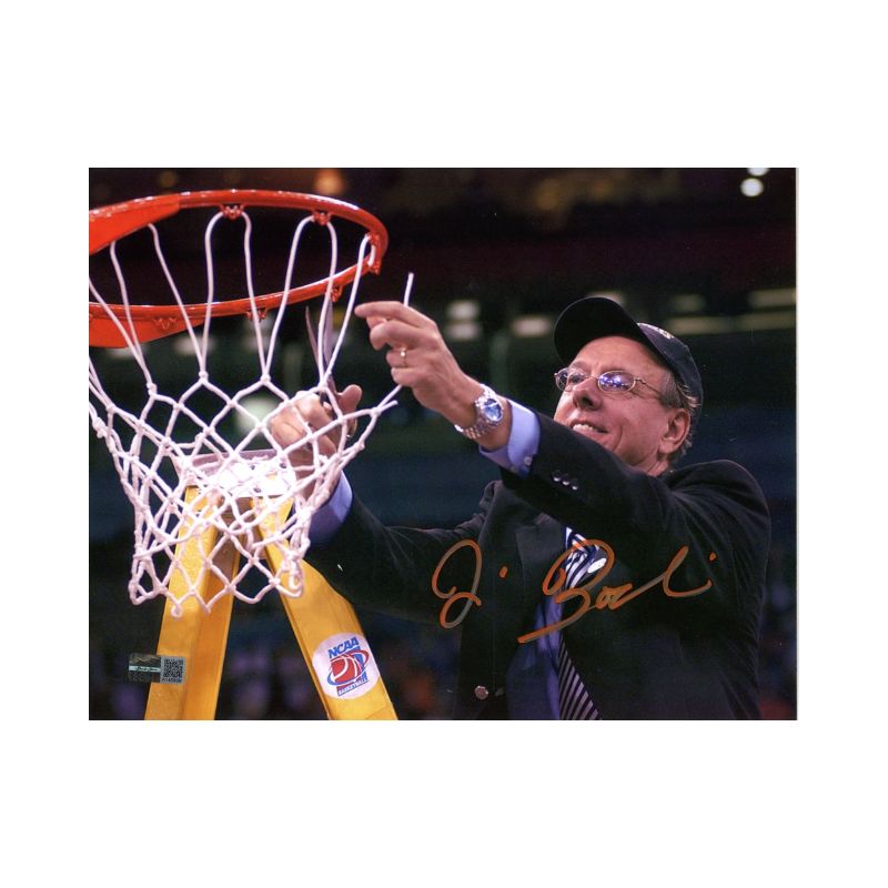 Jim Boeheim Syracuse University Autographed 2003 NCAA Title Cutting Net 8x10 Photograph (CX Auth)