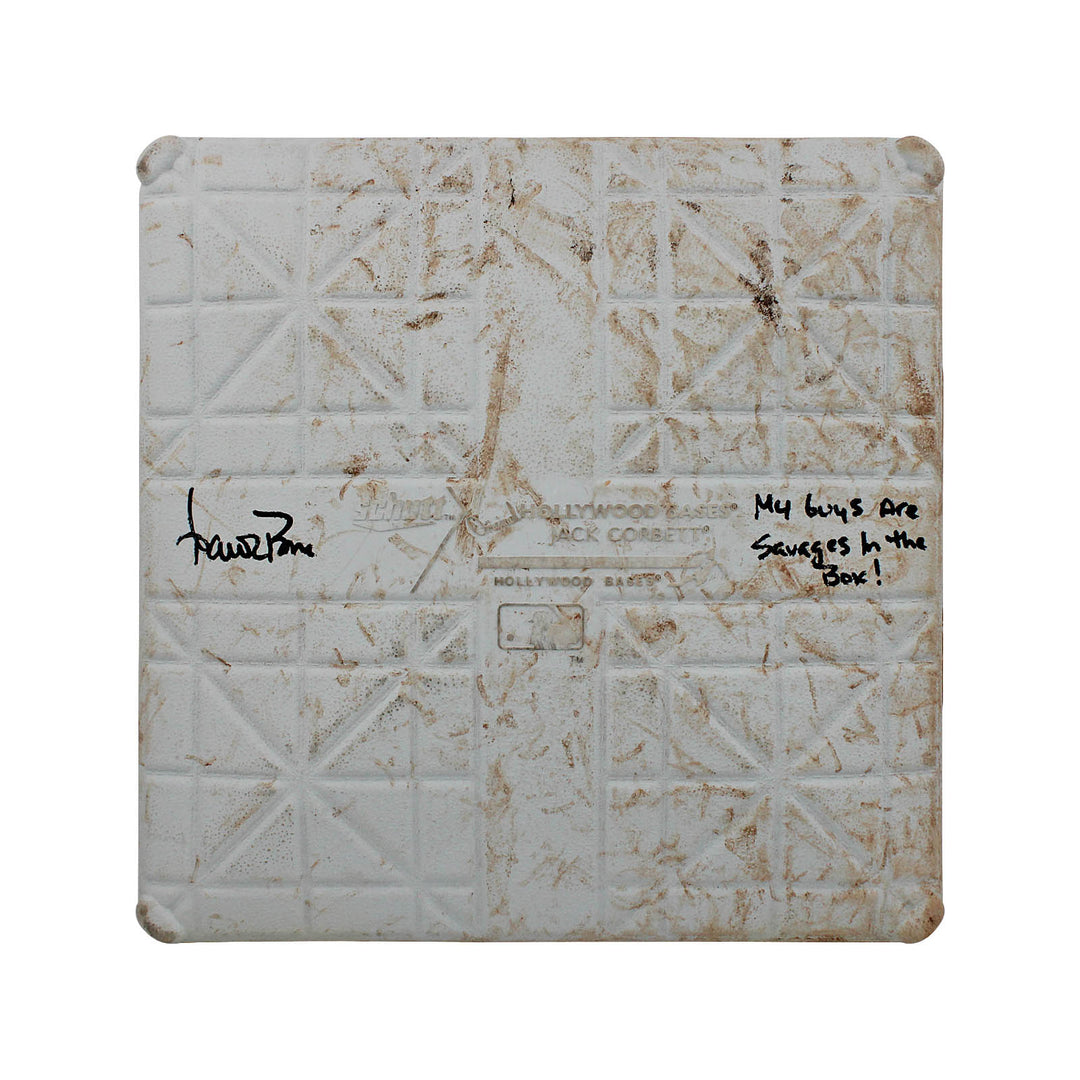Aaron Boone New York Yankees Autographed & Inscribed "My Guys Are Savages in the Box" 2019 Game Used Base