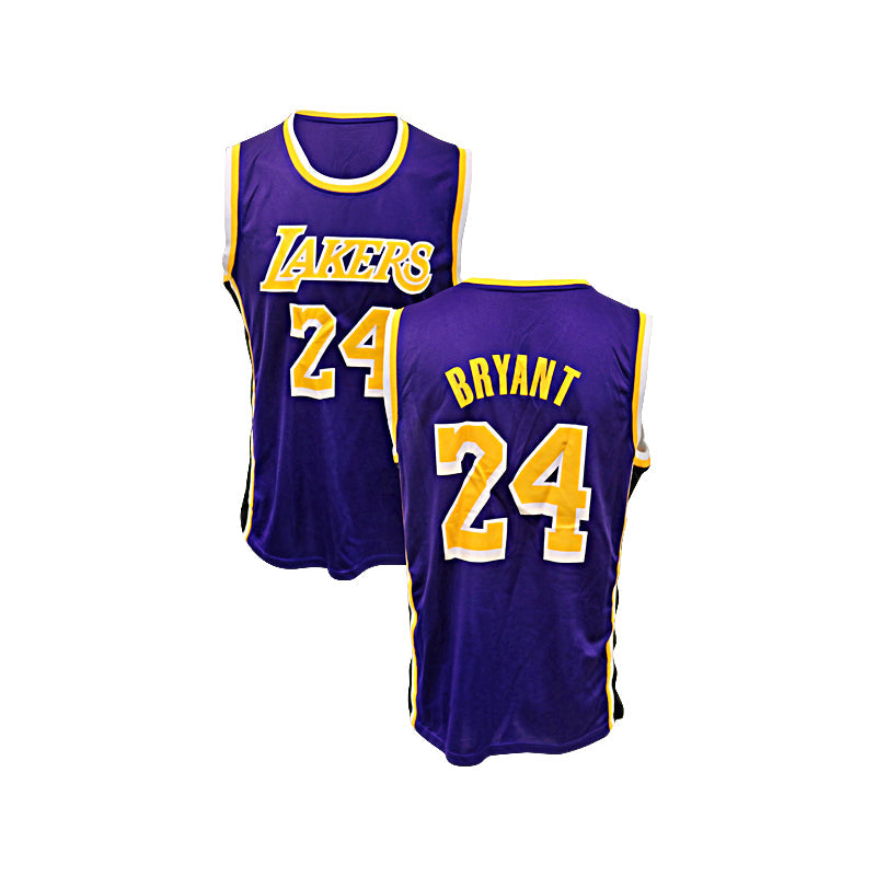 NBA Commemorative Lakers #24 Kobe Bryant Black Replica Stats Jersey NWT