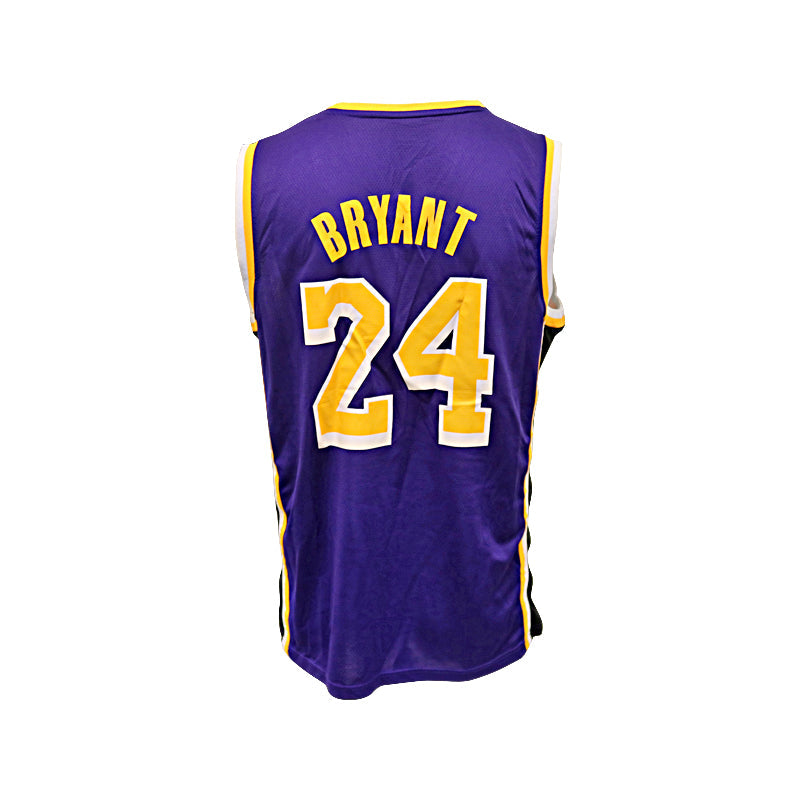 NBA Commemorative Lakers #24 Kobe Bryant Black Replica Stats Jersey NWT