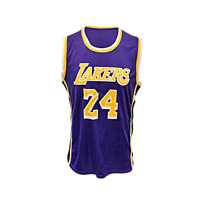 NBA Commemorative Lakers #24 Kobe Bryant Black Replica Stats Jersey NWT