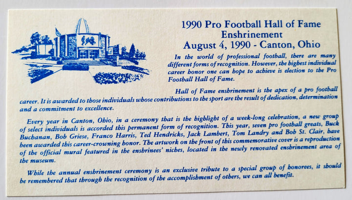 Bob Griese Miami Dolphins Signed Pro Football Hall of Fame Enshrinement Canton, Ohio August 4, 1990 First Day Cover (PSA)