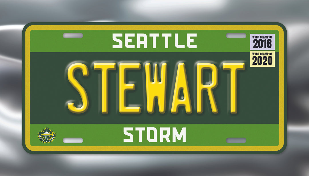 Breanna Stewart Seattle Storm Autographed Storm License Plate 8x14 Photo (CX Auth)
