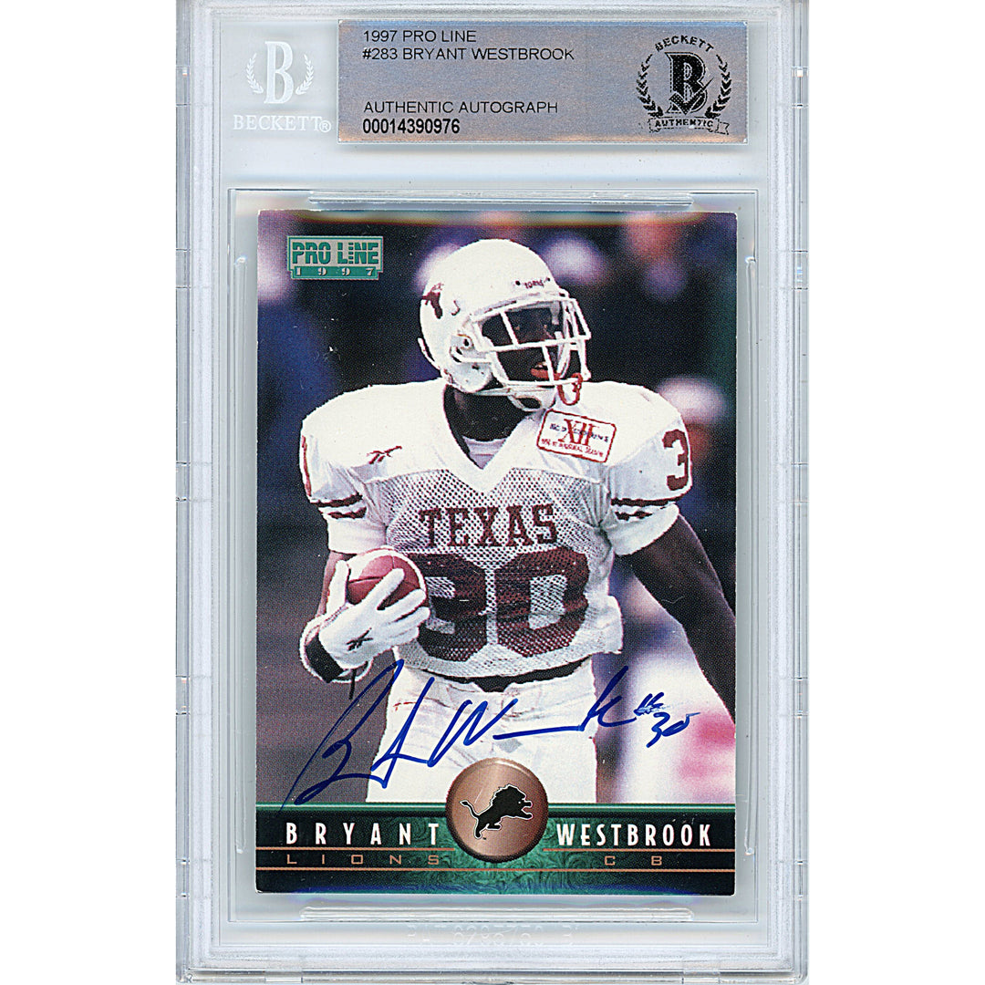 Bryant Westbrook Signed Longhorns 1997 Pro Line Football Card Beckett Detroit Lions Autographed