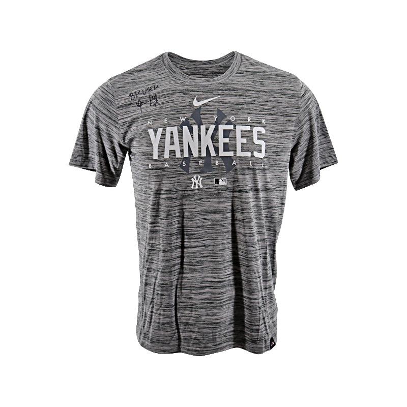 Oswaldo Cabrera New York Yankees Autographed and Inscribed 2023 "B.P Used" Grey Nike Dri-Fit T-Shirt