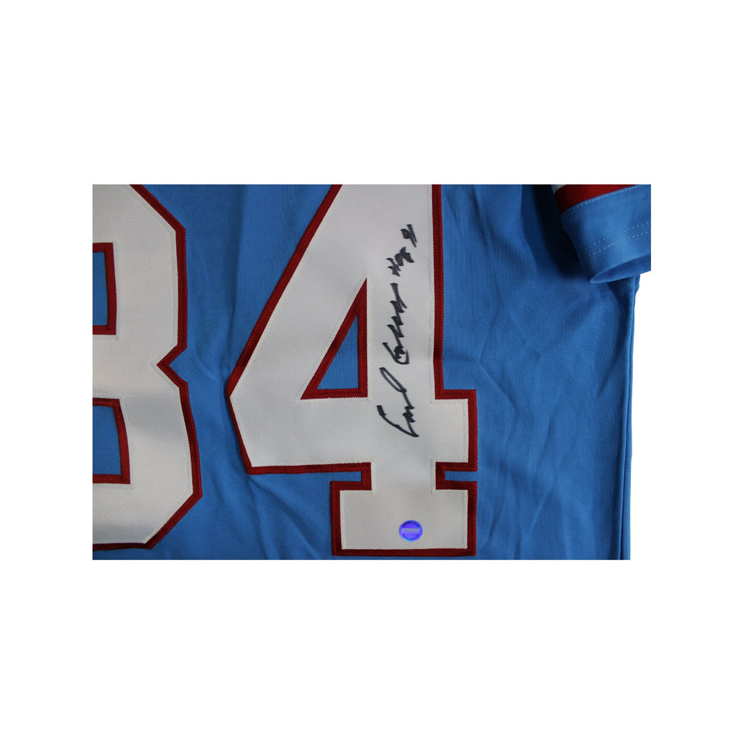 Earl Campbell Houston Oilers Autographed Blue Oilers Jersey Inscribed "HOF 91"