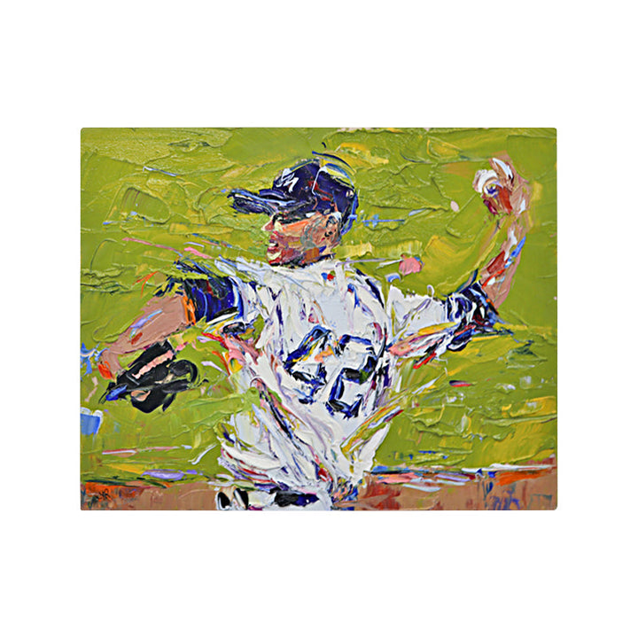 Mariano Rivera New York Yankees Pitching Original Stephanie Reiter Artwork - 8"x10" on Wood
