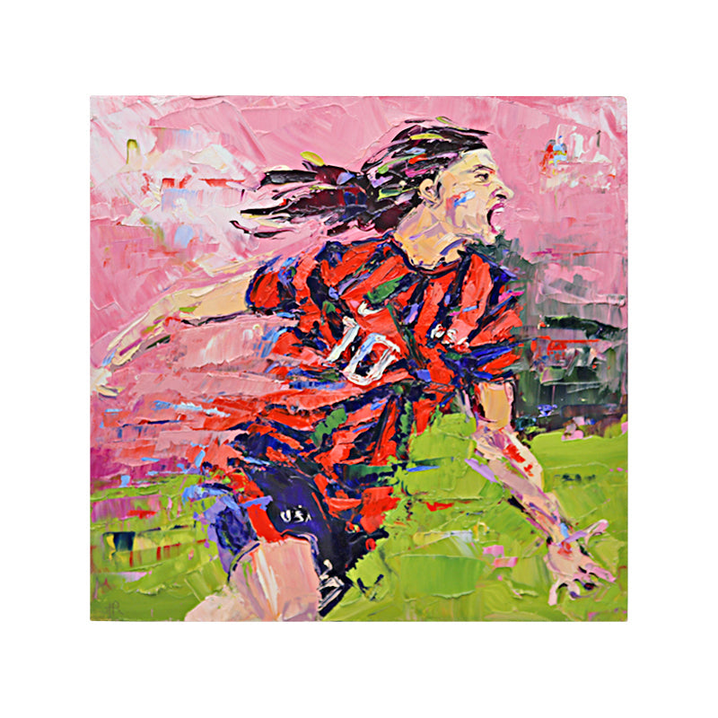 Carli Lloyd USWNT Celebrating Goal Original Stephanie Reiter Artwork - 12"x12" on Wood