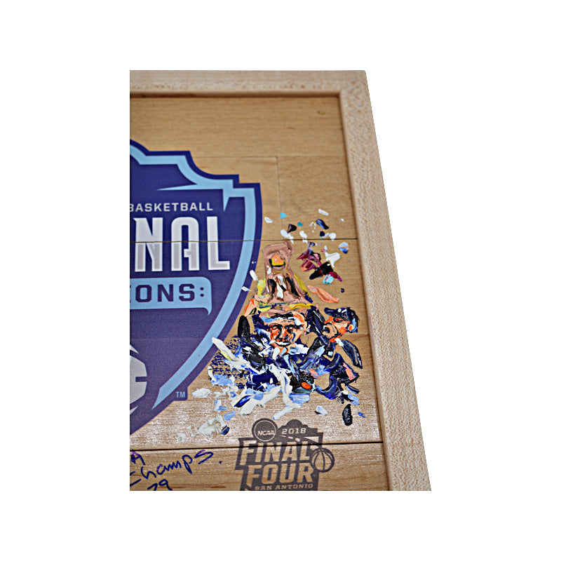 Villanova University Authentic 12"x12" Piece of 2018 Men's Final Four Basketball Court w/ Screen Printed Logo and Embellishment by Artist Stephanie Reiter 