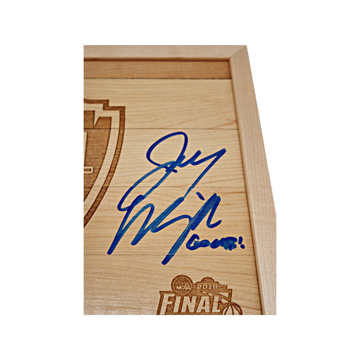 Jay Wright Villanova University Autographed Authentic 12"x15" Piece of 2018 Men's Final Four Basketball Court with Embellishment by Artist Stephanie Reiter  