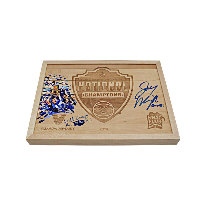 Jay Wright Villanova University Autographed Authentic 12"x15" Piece of 2018 Men's Final Four Basketball Court with Embellishment by Artist Stephanie Reiter  