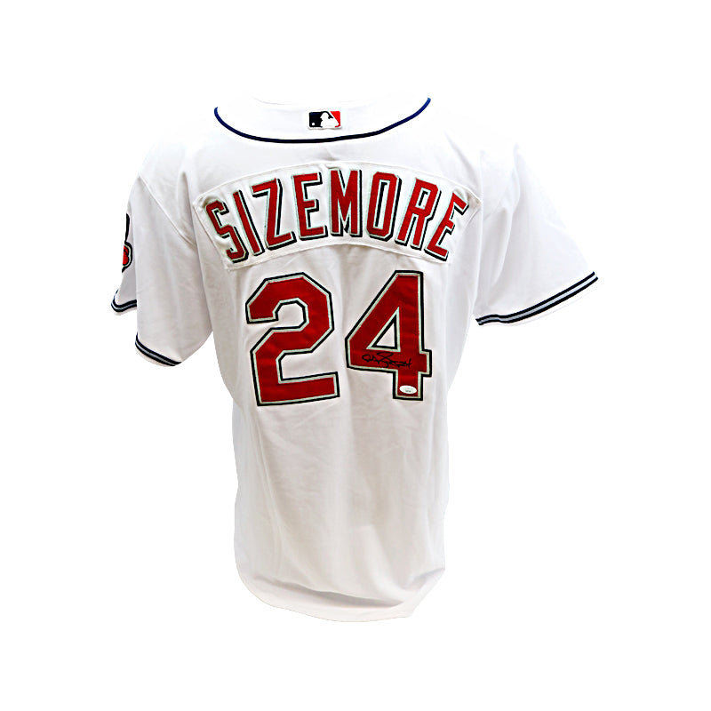 Grady Sizemore Clevelend Indians Autographed Signed Majestic Authentic White Jersey (JSA Auth)