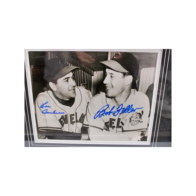Bob Feller Lou Boudreau Clevelend Indians Autographed Signed Framed 8x10 Photo (JSA COA)