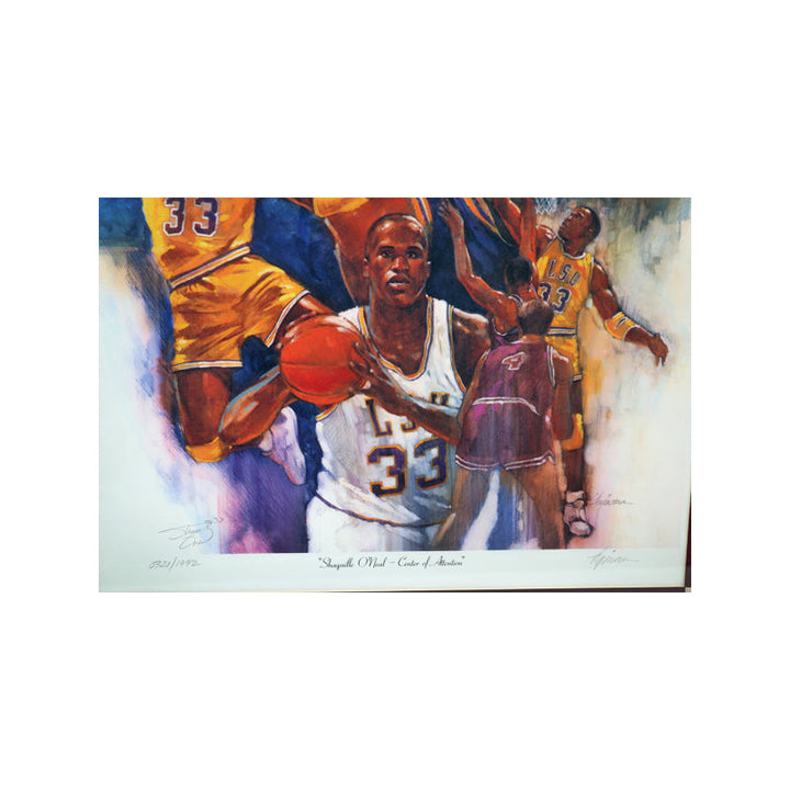 Shaquille O'Neal LSU Autographed Signed Framed 18x24 Print Collage 