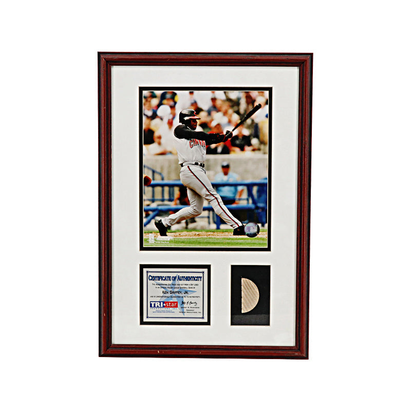 Ken Griffey Jr. Cincinatti Reds Tristar Game Used Bat Piece Framed Collage