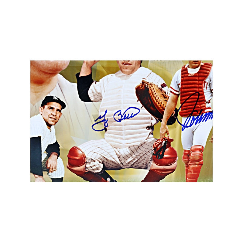 Berra, Bench, Carter, Fisk Autographed Signed 42x18 Framed Panoramic Photo Collage (Mounted Memories Holo / MLB Auth)