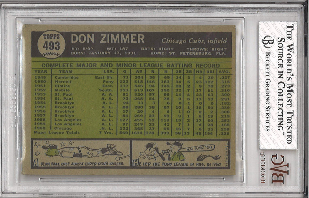 1961 Topps #493 Don Zimmer BVG 5.5