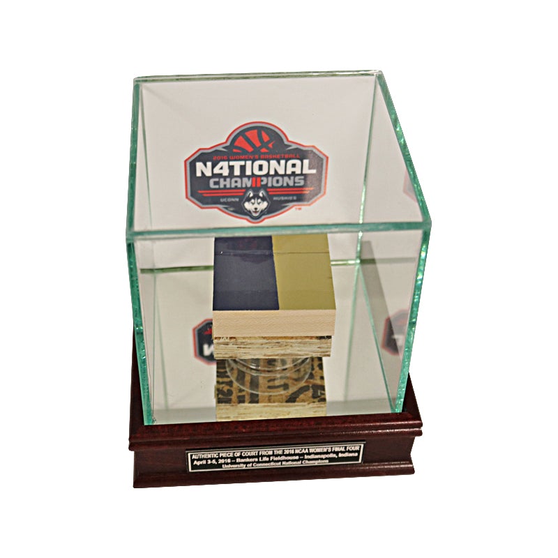 University of Connecticut 2" x 2" 2016 Women's Final Four Court Piece in Glass Display Case