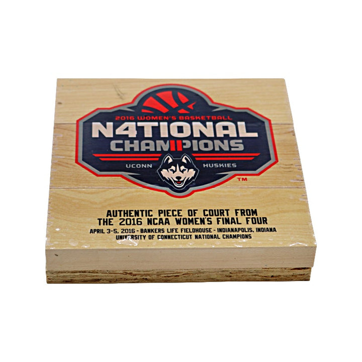 Authentic 6" x6" Piece of Women's 2016 NCAA Final Four Court with University of Connecticut Women's National Championship Logo