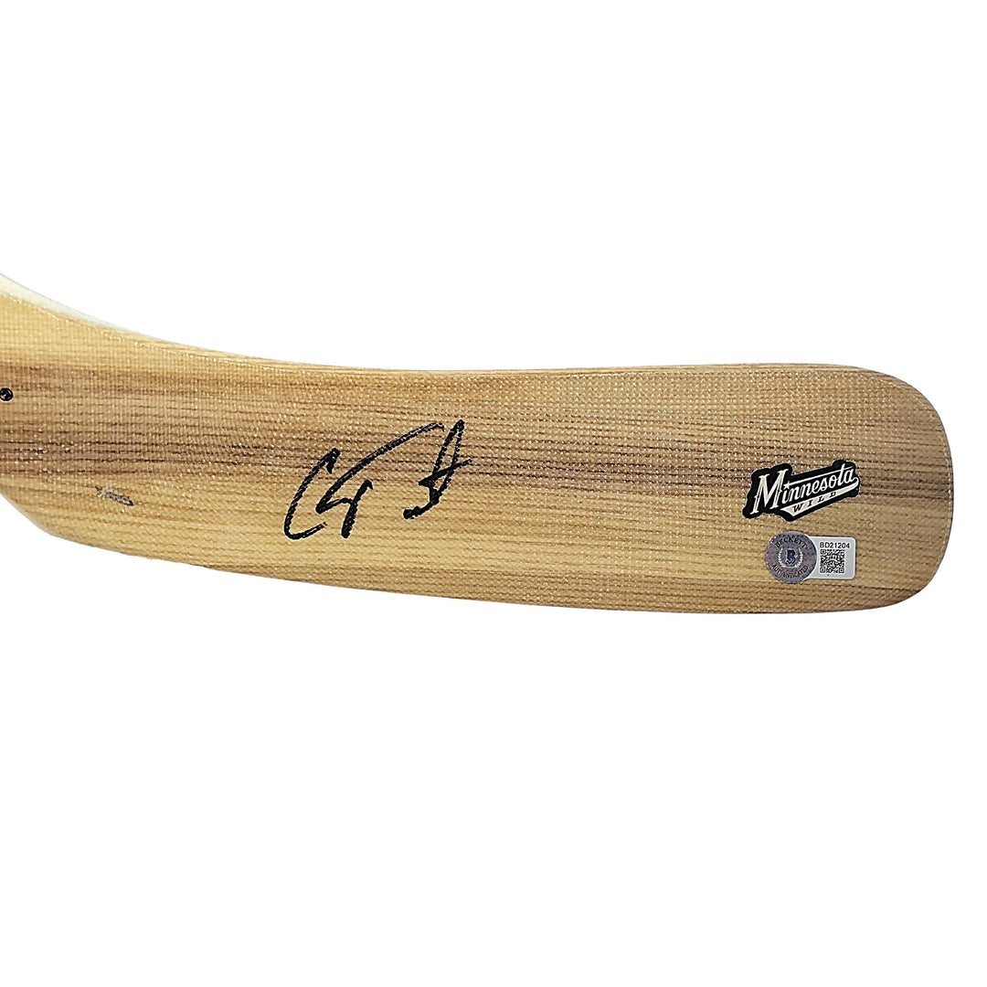 Cam Talbot Autographed Minnesota Wild Logo Hockey Stick Blade Exact Proof Beckett BAS COA Signed