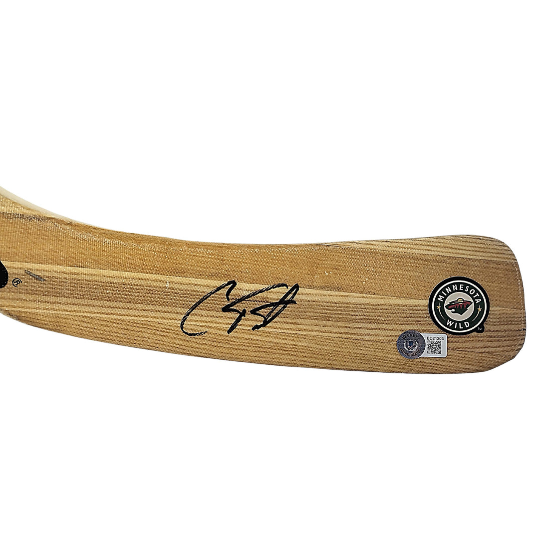 Cam Talbot Signed Minnesota Wild Logo Hockey Stick Blade Exact Proof Beckett BAS COA Autographed