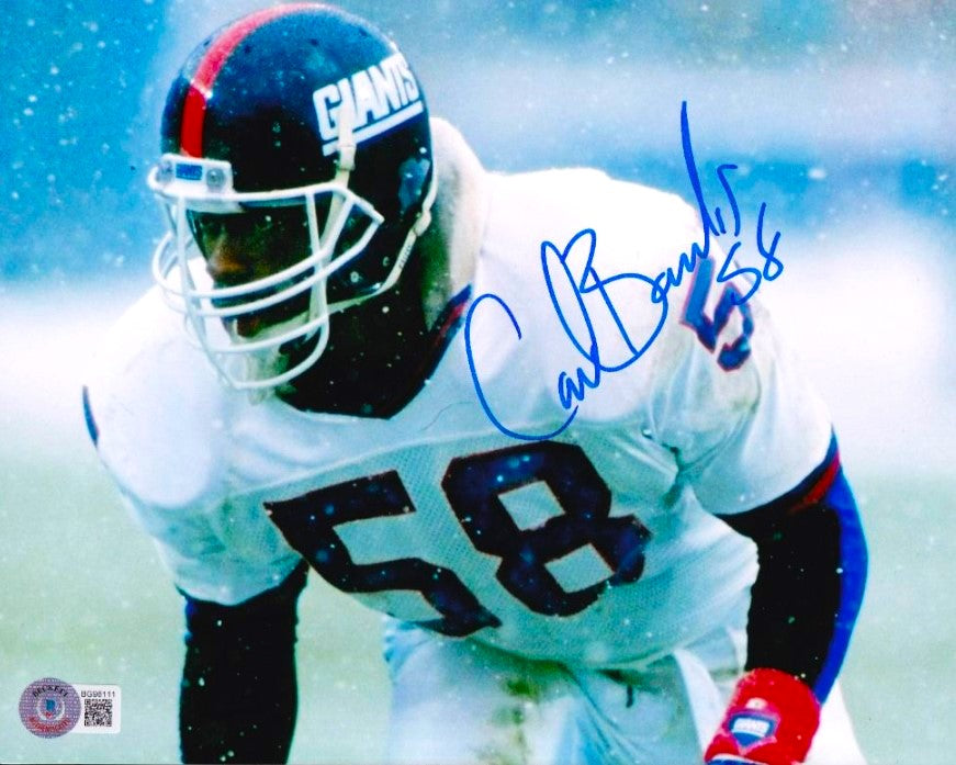 Carl Banks New York Giants Signed Vintage 8x10 Photo (Beckett Certified)
