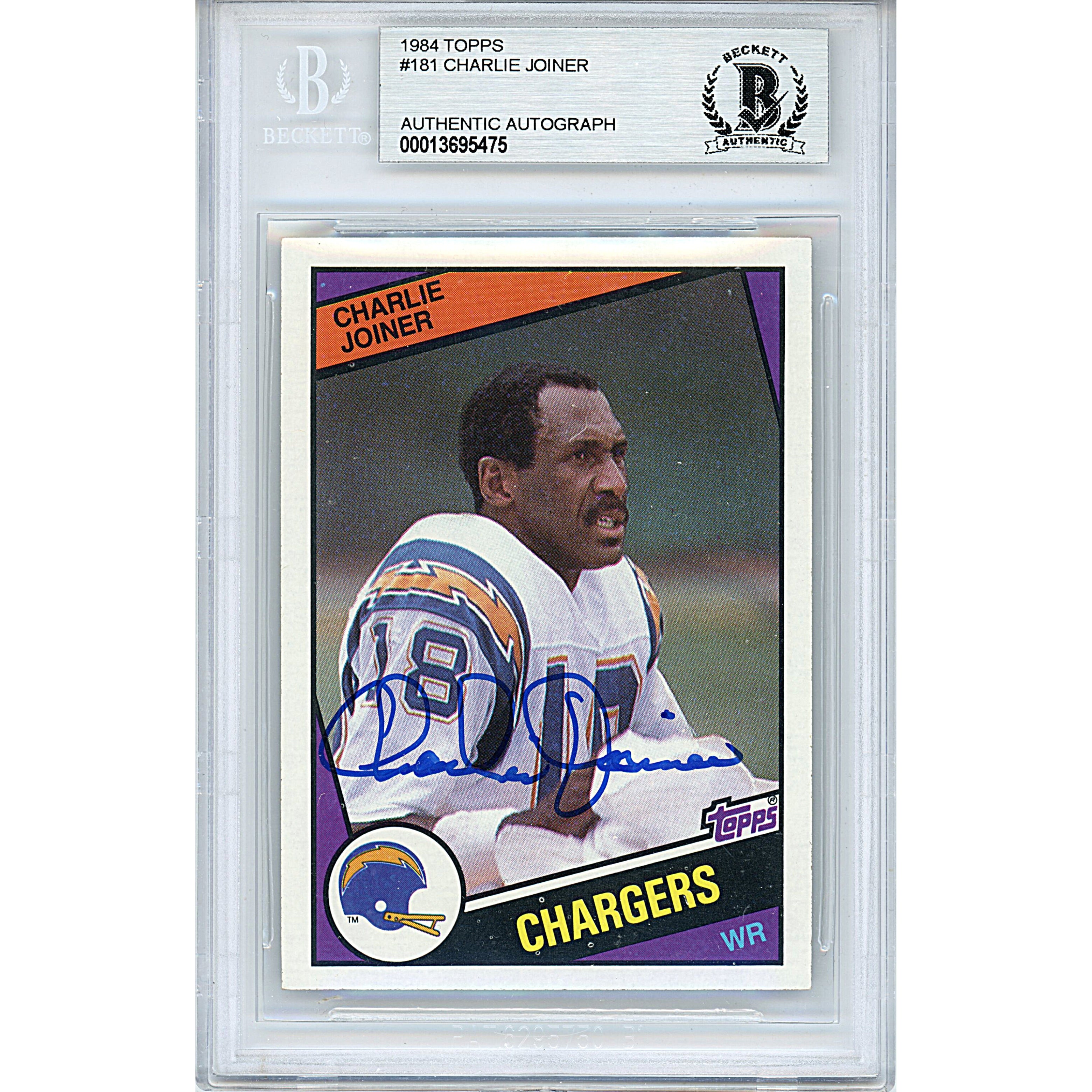 Charlie Joiner Signed 1984 Topps Football Card Beckett Los Angeles Cha –  CollectibleXchange