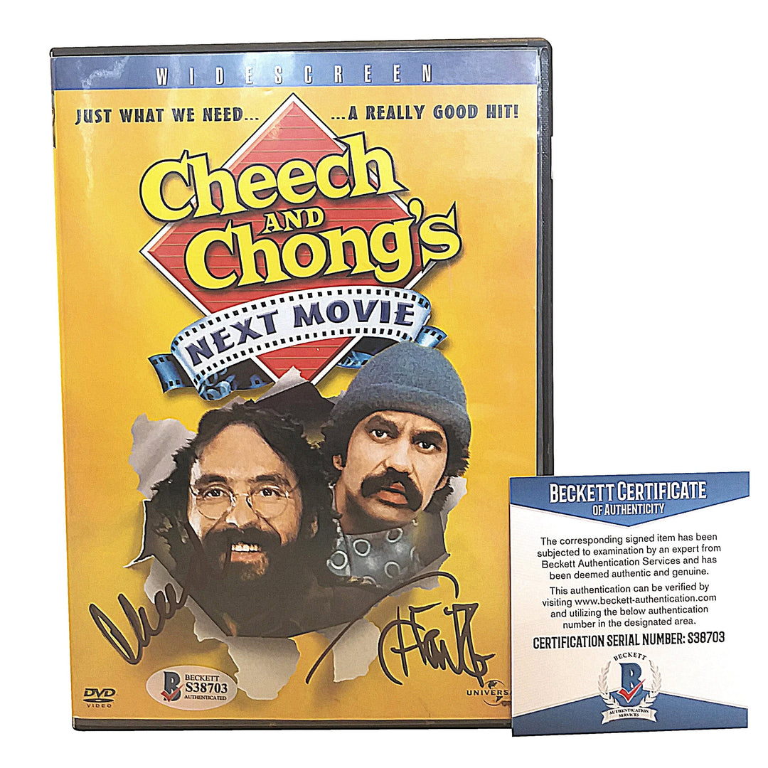 Cheech Marin and Tommy Chong Signed 'Cheech and Chong Next Movie' DVD Cover Beckett BAS Cert S38703