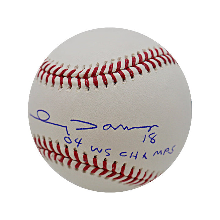 Johnny Damon Boston Red Sox Autographed and Insc. "04 WS Champs" MLB Baseball (CX Auth)