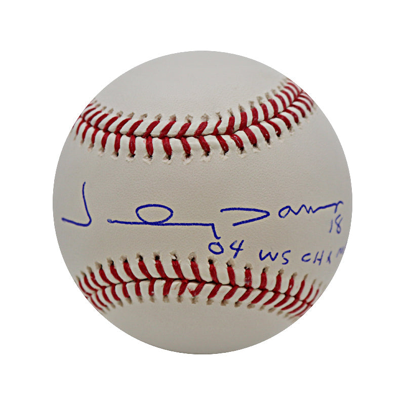 Johnny Damon Boston Red Sox Autographed and Insc. "04 WS Champs" MLB Baseball (CX Auth)