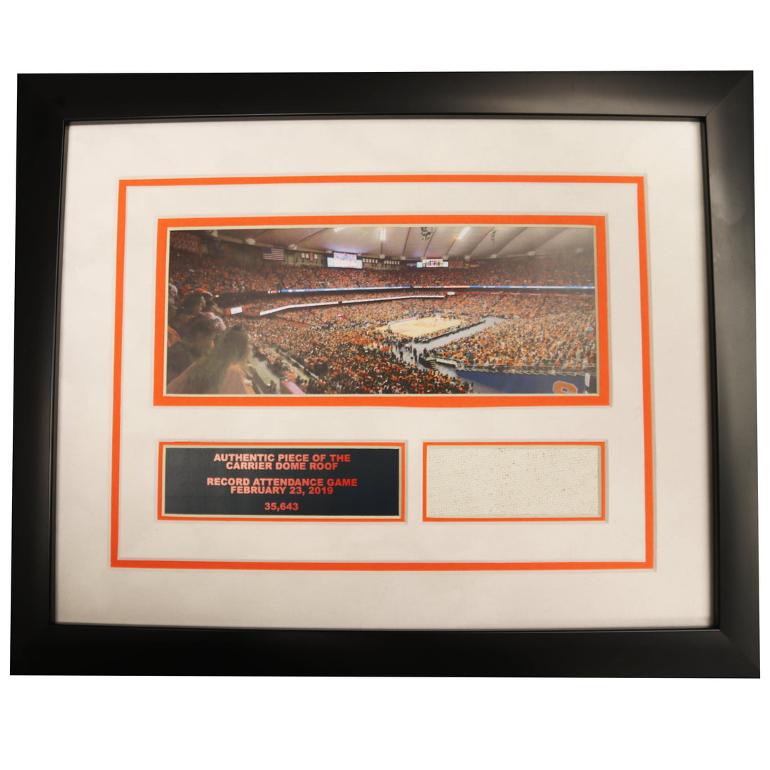 Syracuse University On-Campus Basketball "Record Attendance" Game Photo Framed Collage w/Authentic Carrier Dome Roof - CollectibleXchange