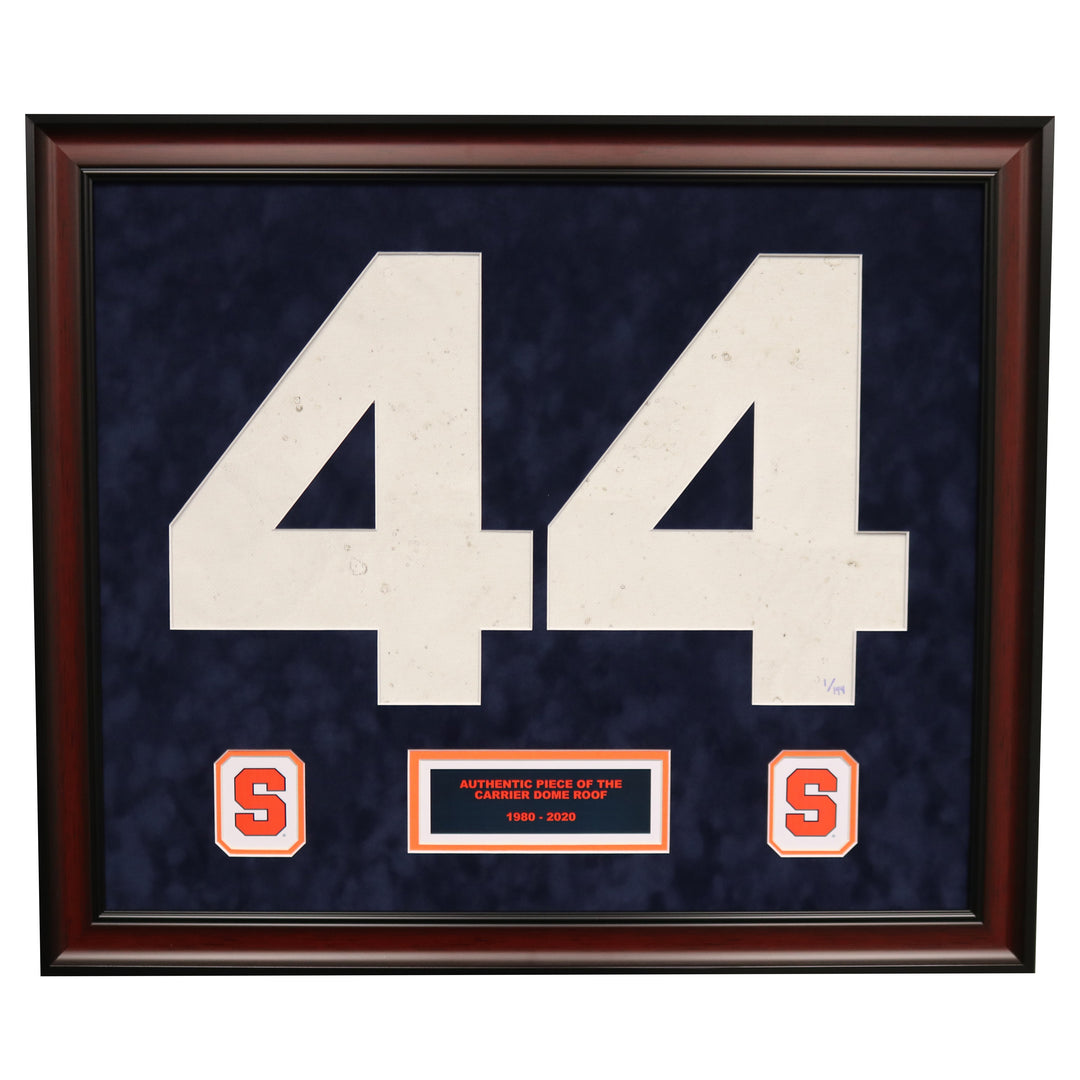 Syracuse University #44 Framed Collage with Authentic Carrier Dome Roof and SU Logos - Limited Edition of 144 - CollectibleXchange