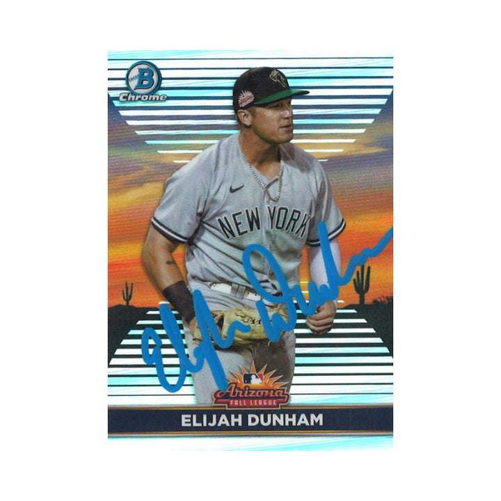 Elijah Dunham New York Yankees Autographed Bowman Chrome (AFLS-4) Baseball Card (CX Auth) 